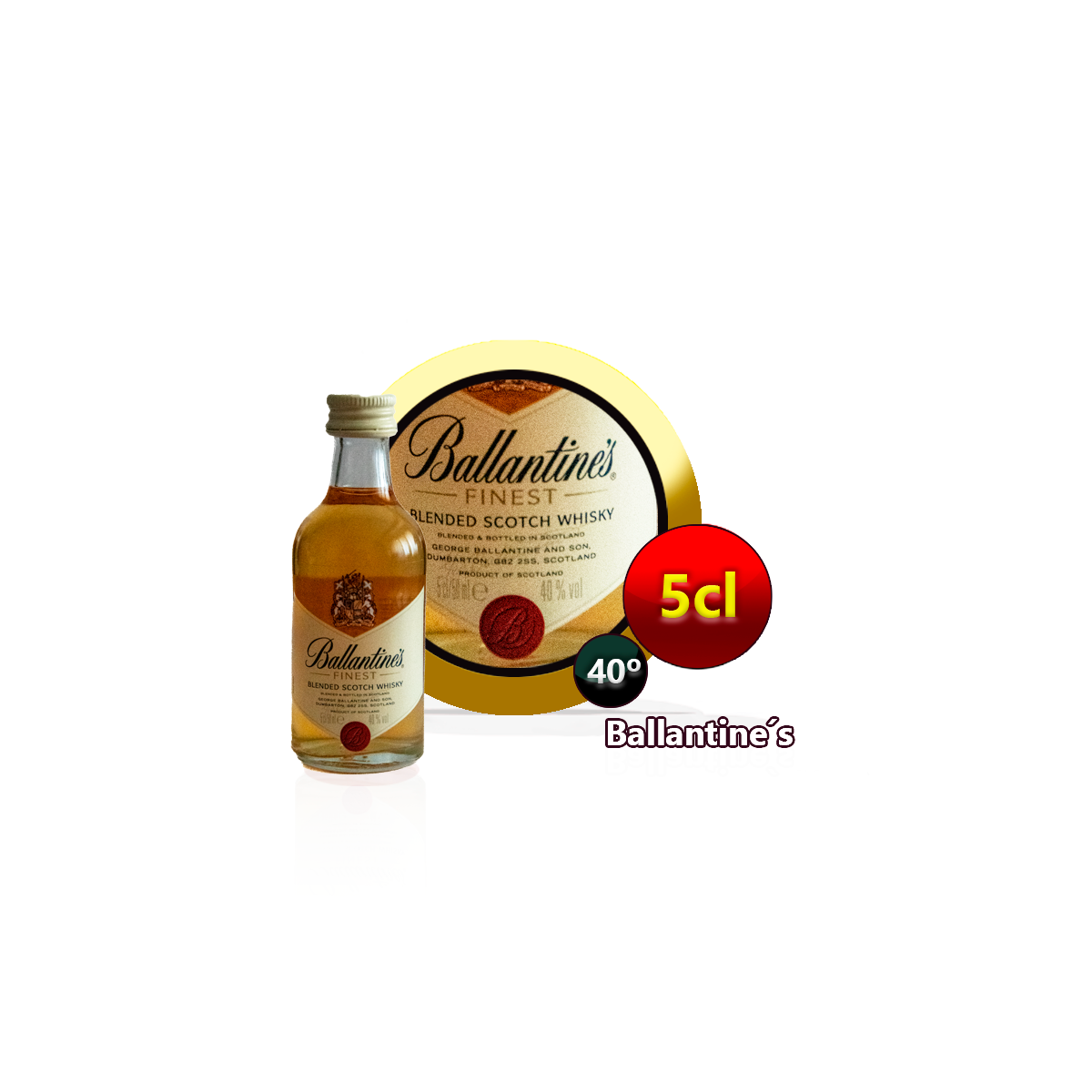 ballantine´s finest pequeñas dosis de alcohol en minibotellitas